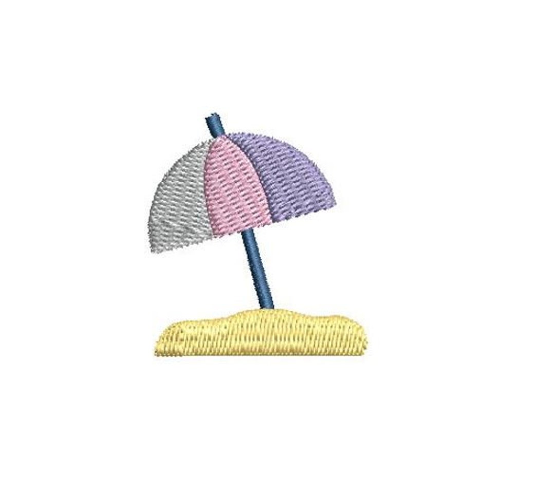 Beach Umbrella Embroidery Design Sand Small Beach Machine Embroidery