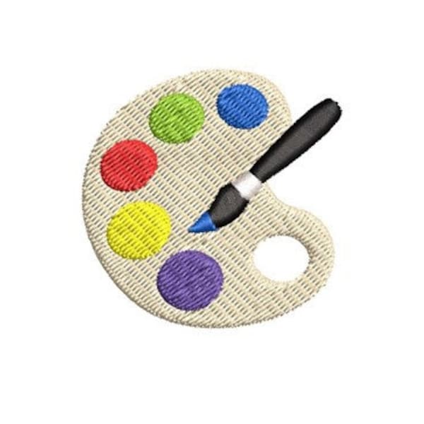 Paint Pallet Embroidery Design Flower Mini Painting Machine Embroidery Pattern Shirt Towel Embroidery