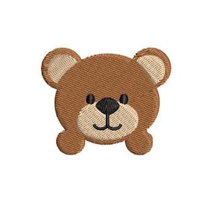 Mini Bear Embroidery Design Bear Face Small Machine Embroidery Pattern Shirt Embroidery