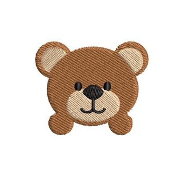 Petit motif de broderie ours, tête d'ours, petit motif de broderie machine Broderie de chemise