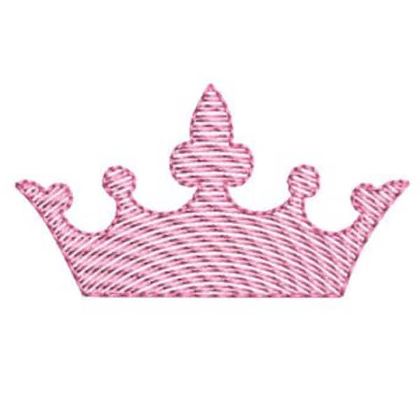 Princess Crown Sketch Embroidery Design Mini Quick Stitch Silhouette Small Machine Embroidery Pattern Face Mask