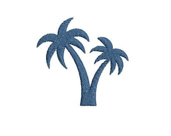 Two Palm Trees Embroidery Design Mini Small Palmtrees Machine Pattern Shirt Hoodie Towel
