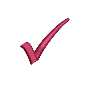 May include: A red checkmark symbol, a common icon used to indicate approval, completion, or correctness.