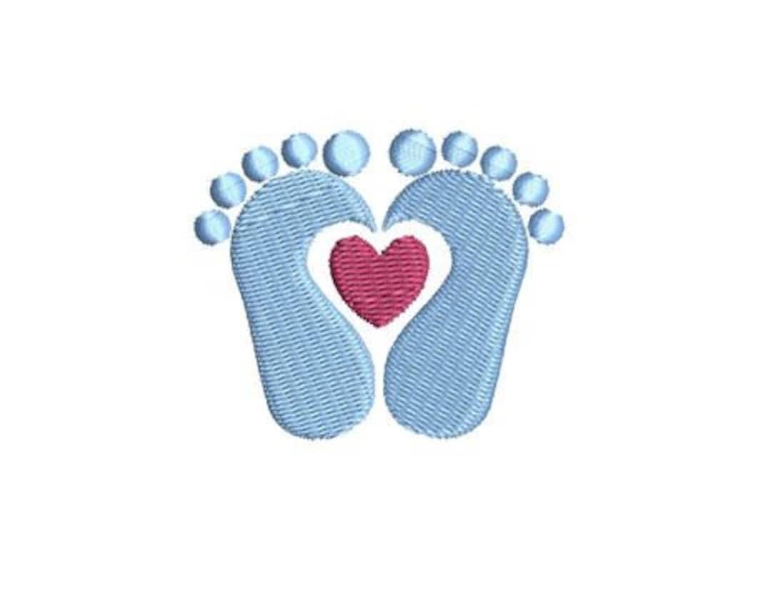Heart Baby Feet Embroidery Design Babyfeet Mini Footprints Small Machine Embroidery Pattern