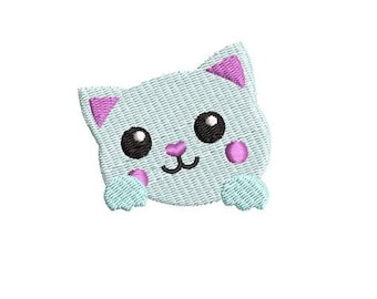 Cat Kitten Peeking Embroidery Design Small Mini Machine Pattern Shirt