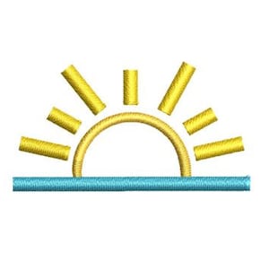Sun Waves Embroidery Design Mini Sunset Small Machine Pattern Shirt Hoodie Towel