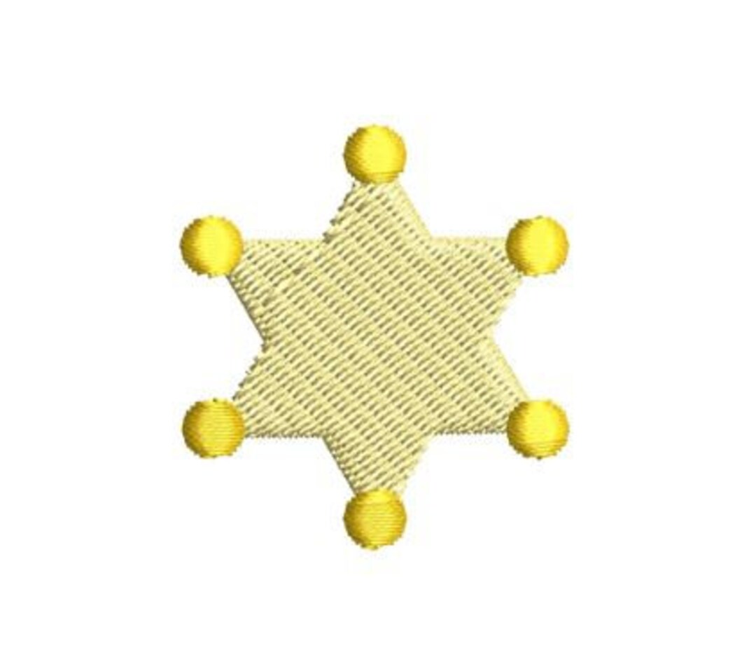 Sheriff Star Embroidery Design Mini Small Sherriff Badge Machine