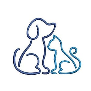 Cat Dog Embroidery Design Mini Line Art Small Machine Embroidery Pattern Shirt Embroidery