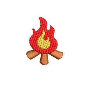 Campfire Embroidery Design Mini Small Camping Machine Embroidery Pattern Shirt Embroidery