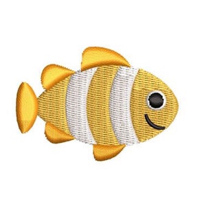 Clownfisch Stickdatei Design Mini kleiner Fisch Clownfisch Maschinenstickerei Muster Shirtstickerei