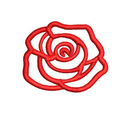 Diseño de bordado de contorno de rosa, mini flor, patrón pequeño a máquina, camisa