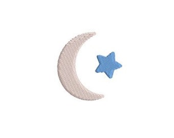 Moon Star Embroidery Design Mini Baby Small Machine Embroidery Pattern