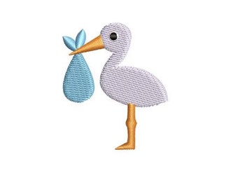 Baby Stork Embroidery Design Mini Small Baby Machine Embroidery Pattern Shirt Embroidery