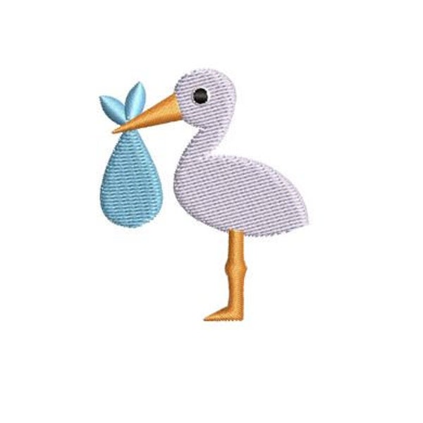 Baby Stork Embroidery Design Mini Small Baby Machine Embroidery Pattern Shirt Embroidery