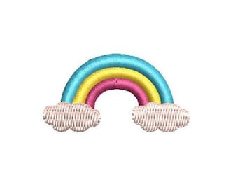 Rainbow Embroidery Design Mini Clouds Small Machine Pattern Shirt