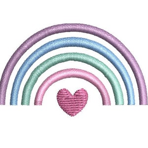 Rainbow Heart Embroidery Design Mini Pastel Small Machine Pattern Shirt ...