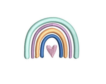 Mini Boho Rainbow Embroidery Design Small Machine Pattern Shirt