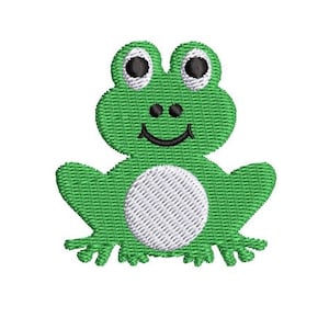 Motif de broderie grenouille Petite silhouette mignonne Petit motif de broderie machine Broderie chemise