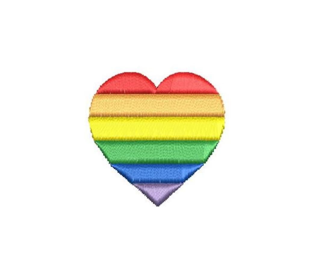 Rainbow Heart Embroidery Design Mini Small Machine Pattern Shirt - Etsy