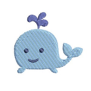 Mini Whale Embroidery Design Small Baby Machine Embroidery Pattern Shirt Embroidery