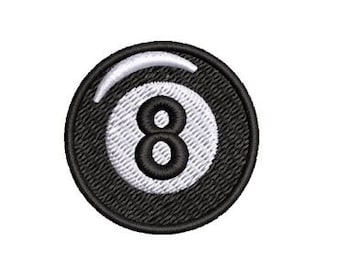 Eight 8 Ball Embroidery Design Mini Small Machine Embroidery Pattern Shirt Embroidery