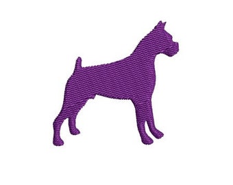 Boxer Embroidery Design Silhouette Dog Machine Pattern Instant Download