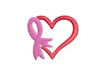 Heart Cancer Ribbon Embroidery Design Mini Small Shirt Cuff Pillow Blanket Machine Pattern