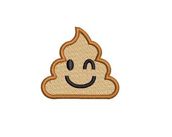 Motif de broderie emoji caca petit motif machine chemise serviette à capuche