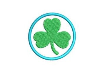 Shamrock Embroidery Design Mini Four Leaf Clover Silhouette Small Machine Pattern Shirt Collar Cuff