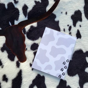Western Sticky Notes - Cow Print Note Pad - Cow Note Pad - Cow Print School - Western School Supplies - Western Office Supplies - Note Pad