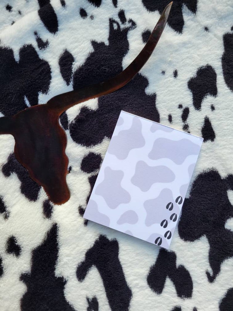 Cow Notes Western Sticky Notes - Cow Print Note Pad - Cow Note Pad - Cow Print ...
