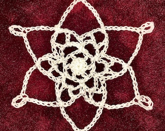 Poinsettia Crochet Snowflake Pattern, Crochet Christmas Ornament Pattern,Christmas Tree Ornament,Christmas Tree Decoration,Crochet Snowflake