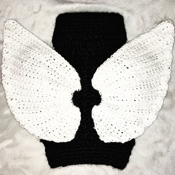 Large Crochet Angel Wings Pattern:Size 10-15"+/Excellent idea for use on dog, cat & baby sweaters also amigurumi, stuffed animals and toys