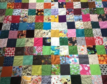 Patchworkdecke Laubblätter Grün ca. 1,90 x 2,05m