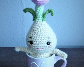 Amigurumi Blumenzwiebel in der Tasse - Tulpe - Blume - süße Geschenkidee