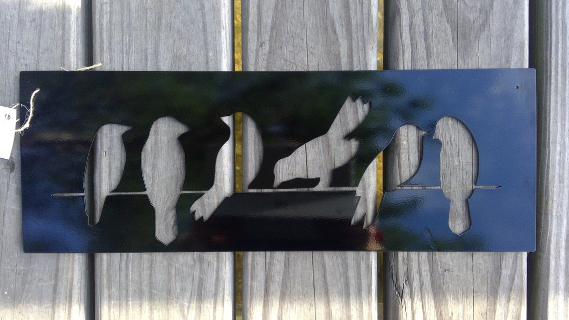 Birds on a Wire Metal Wall Art Etsy