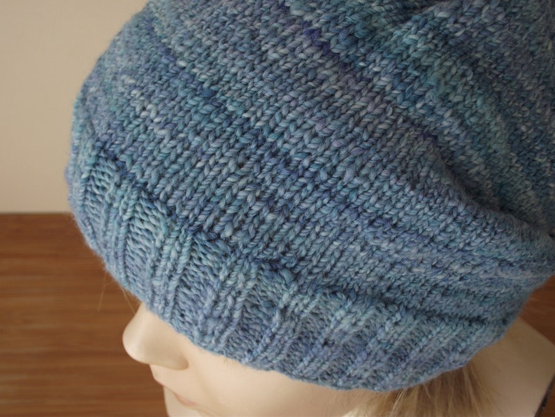 Beanie hat HEAVEN BLUE... hand-spun wool image 3