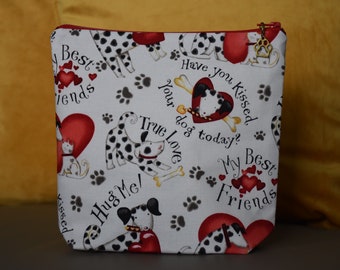 Project bag "LOVE MY DOG"... 22 x 21 x 6 cm