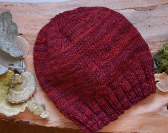 Beanie-Mütze "MARSALA"... handgesponnene Wolle