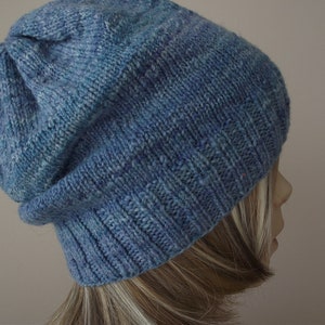 Beanie hat HEAVEN BLUE... hand-spun wool image 2