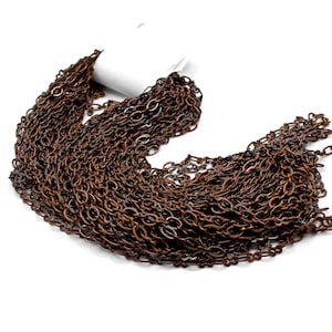33.5ft Figure 8 Chain Lot , 2.8mm Antique Copper Figure 8 Necklace Chain, Plated Round Link Chain for Jewelry Making, Soldered Chain