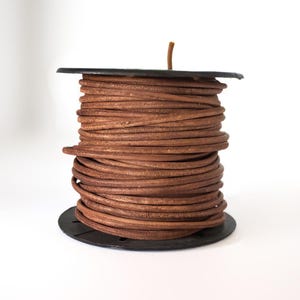 2.5mm Vintage Brown Leather Cord, Genuine Round Leather Cord For Jewelry Making , Different Length options