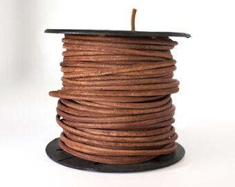 2.5mm Vintage Brown Leather Cord, Genuine Round Leather Cord For Jewelry Making , Different Length options