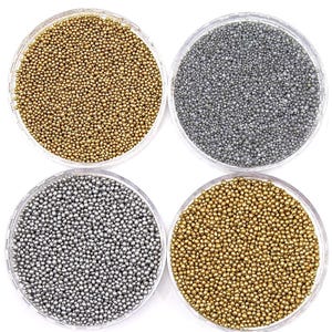 Micro No Hole Caviar Bead ,Gold Micro Bubble Ball Beads, Silver Micro Bead for Nail/Resin/Clay Art, Texture Building, Metallic 0.6-1mm beads