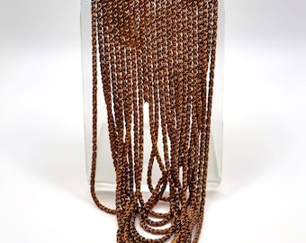 Lote de 11 pies de cadena de serpiente de cobre antiguo, cadena de collar de cuerda de cobre vintage, cadenas de joyería, cadenas para coser