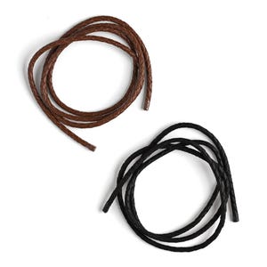 36&quot;inches Bolo Leather Cord, Round Braided Leather Cord, Black Brown Bolo Genuine Leather Cord, Braided Cord for Necklace , Bracelet , Tie