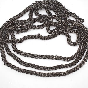Gunmetal Wheat Chain Lot , 3.5mm 5mm Textured Braided Wheat Chain for Jewelry ,Thick Necklace Chain, 2 Size Options