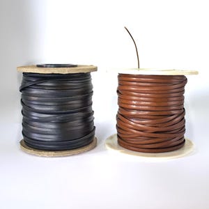 Flat Leather Cord, Brown Black Leather Lace Cord, 2.3mm-3mm Flat Genuine Leather Lacing Cord, Different Color and Size Options