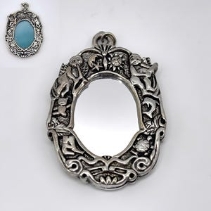 4pcs Art Deco Mirror Locket Charm, renaissance mirror locket, Renaissance Pendant