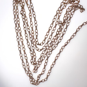 10ft Copper Mother Son Chain , 5mm Antique Copper Figure 8 Necklace Chain, Plated Oval Link Chain for Jewelry Making, Soldered  Copper Chain